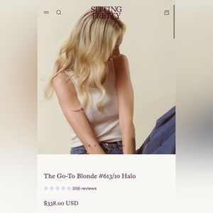 Sitting Pretty Halo Extensions 100% European Remy human hair.